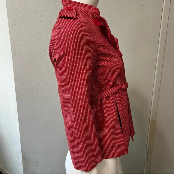Marc Jacobs Red Tweed Cropped Belted Jacket Sz S - Picture 3 of 12